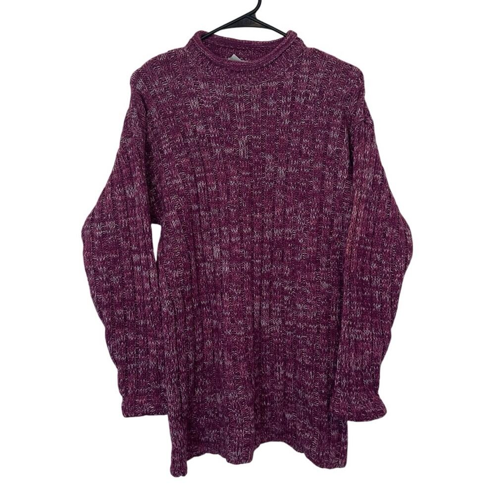 Vintage 90s Falls Creek Pullover Knit Sweater Size M Berry‎ Pink Winter Casual